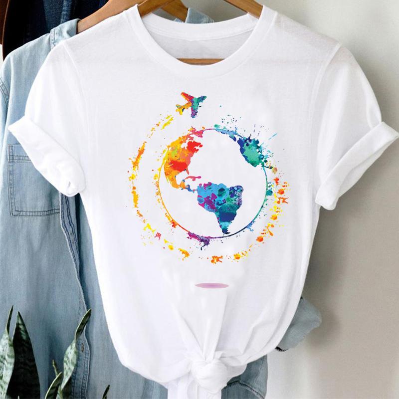 T-Shirts Women 90S Star Fashion Short Sleeve Trend Spring Summer Clothes Stylish Tshirt Top Lady Print Girl Tee T-Shirt