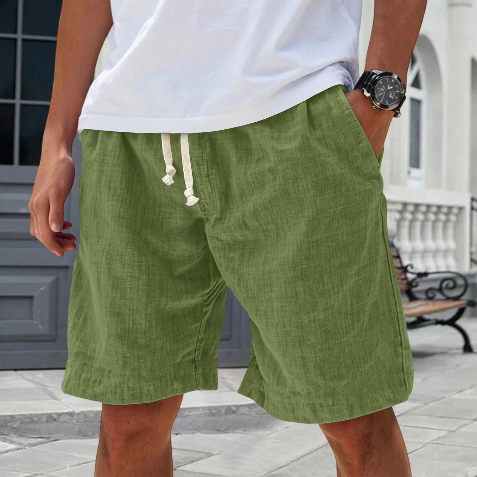 

Men s -Color Casual Shorts | Elastic Drawstring Waist Fashion Shorts For Daily Wear L