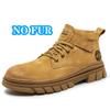 Fashion Genuine Leather Mens Biker Boots Man Non-Slip Retro Men's High Top Shoes British Style Botas Warm Plush Fur Winter Ankle Boots