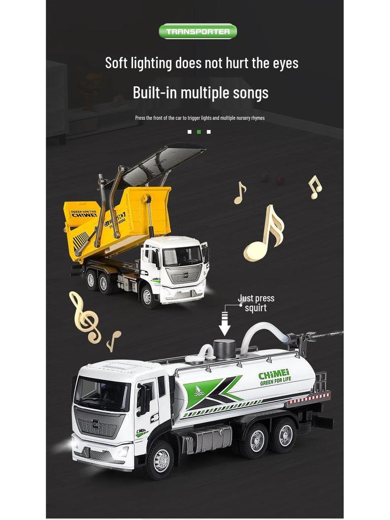 Chimei Alloy Toy City Cleaning Sprinkler Truck Model