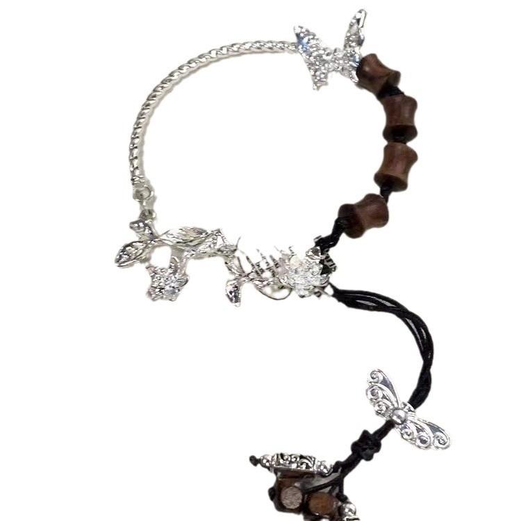 Pendant Butterfly Exotic Bracelet Handwoven From Alloy With Ethnic Flair Women For