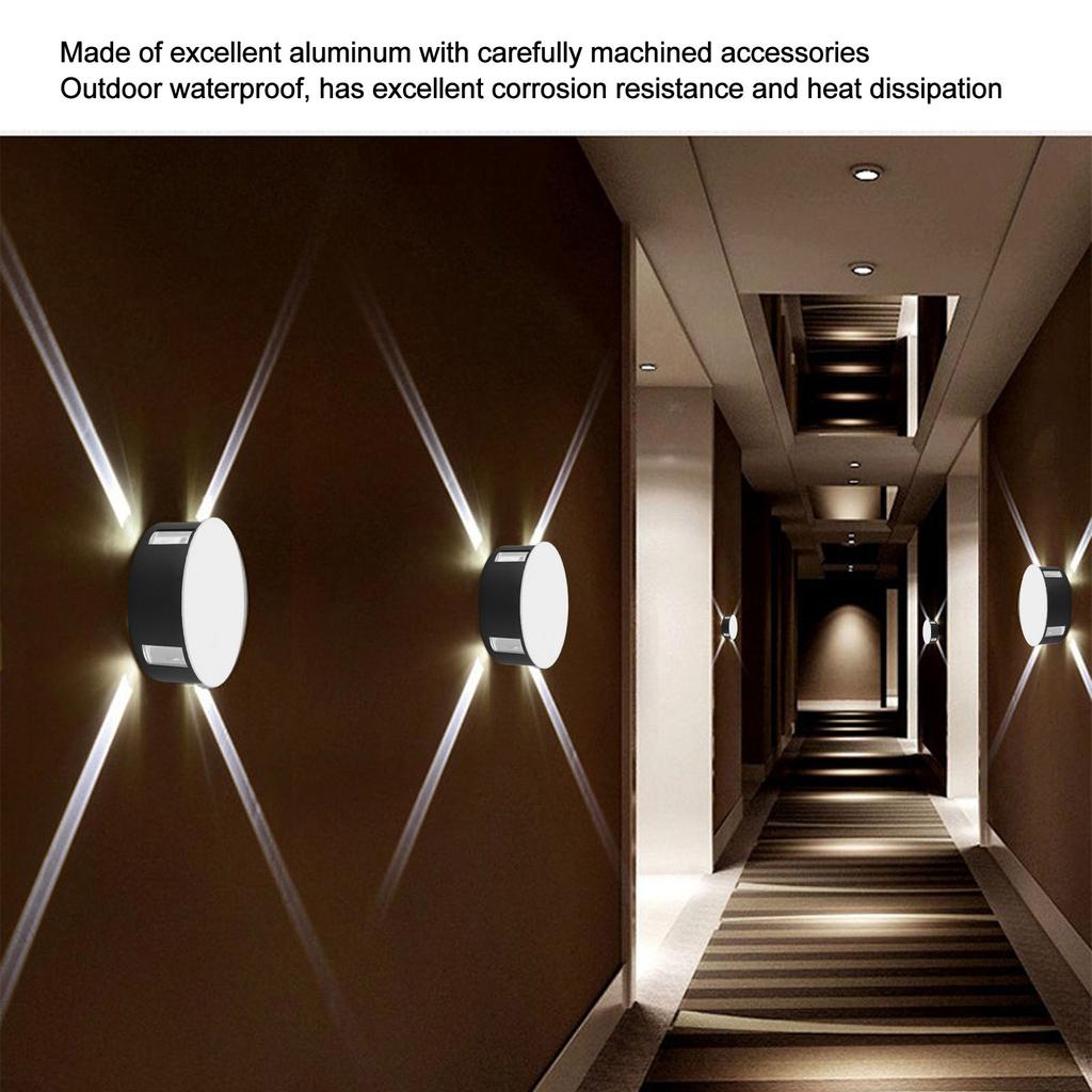 LED Modern Wall Lamp Round 4 Sided Bm Light 12W High Brightness Gentle Lighting Waterproof Wall Light
