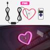Car LED Glass Window Lights Interior Decoration Lights Glowing Heart Atmosphere Light USB Wiring Car Modification Neon Lamp