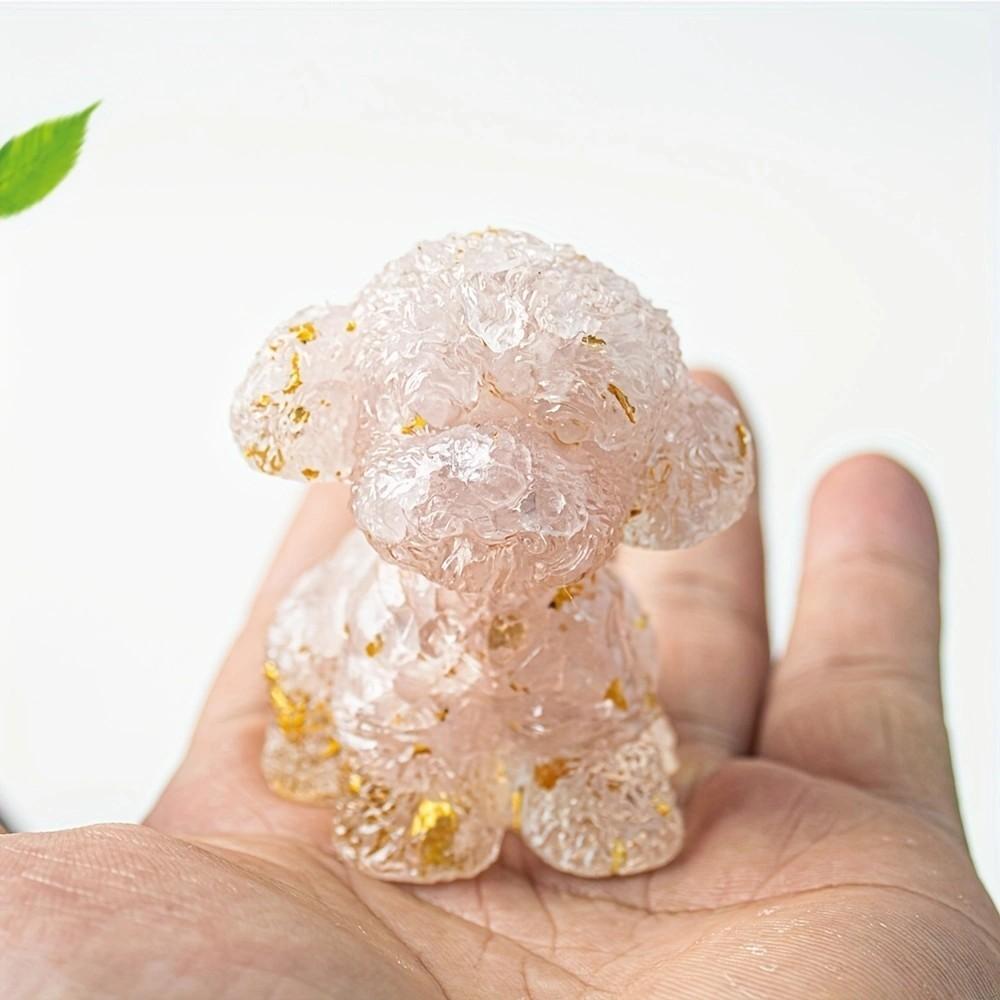 Figurine Chien Teddy Art Résine Décoration Cristal Pour Cadeau Et Décoration Intérieure