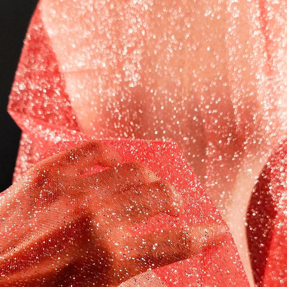Shiny Glitter Sequin Soft Net Yarn Lace Sparkle Tulle Silver Mesh Fabric DIY Sewing Wedding Dress Veil Dance Tutu Decor Props