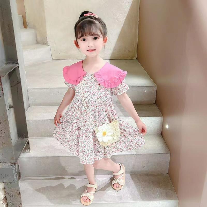 Girls' Summer Western Style Dress, Baby Floral Dress, Summer Dress, 3-year-old Girl, Princess Dress