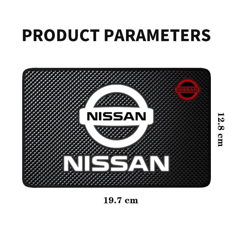 Car Silicone Non-Slip Mat Interior Console Emblem Badge Anti-Slip Pad For Nissan X-trail Qashqai Note Juke Sentra Patrol Navara