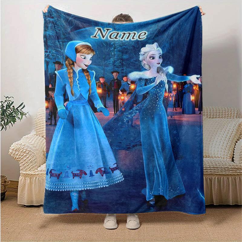 Custom 1pc Elsa's Frozen Adventure Blanket, Soft And Comfortable Blanket, Casual Warm, Camping Travel Blanket, Birthday Gift Q91076