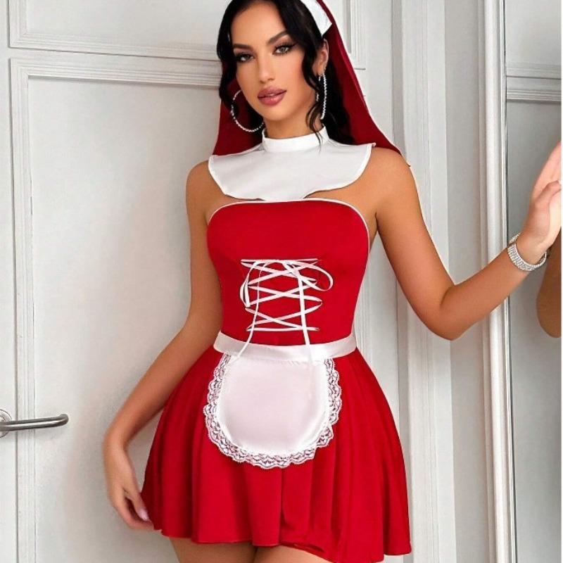 French Maid Lingerie Set for Couples Roleplay Lace Costume Seductive Servant Dress Up Game Fetish Uniform Tease Erotic Outfit