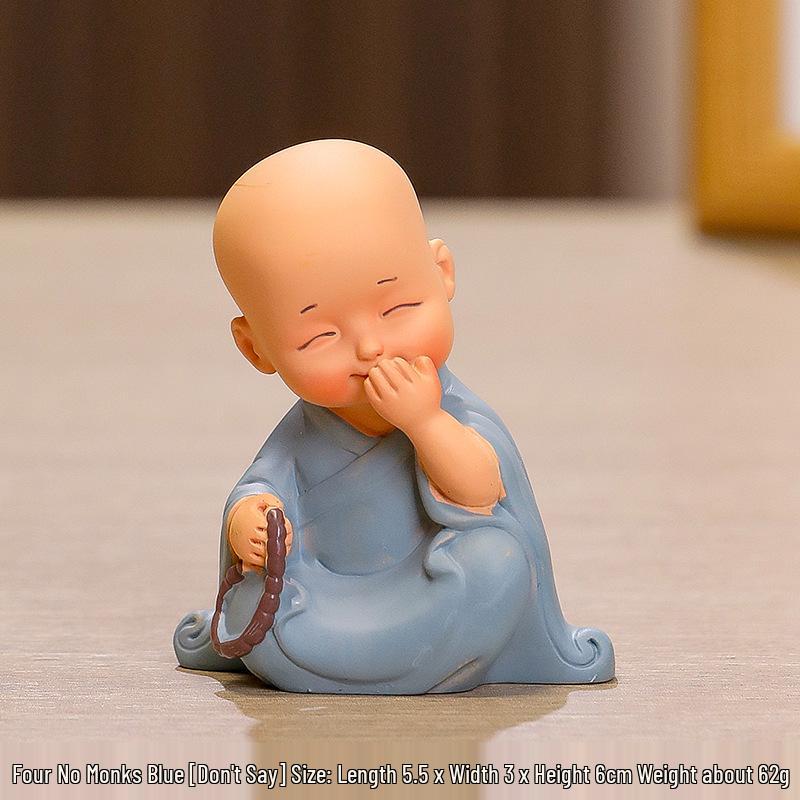 Handmade Cute Little Monk Resin Ornaments for Desktop Decoration