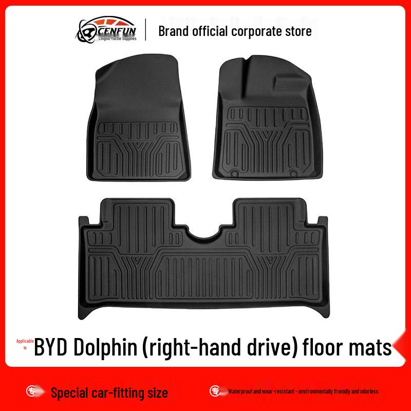 Eco-Friendly Odorless TPE Floor Mats for BYD Dolphin RHD, All-Weather Trunk Mat