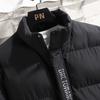 Autumn Winter Men's Padded Jacket Cotton-Padded Solid Color Stand Collar Zip-up Outerwear Casual Style Regular Fit