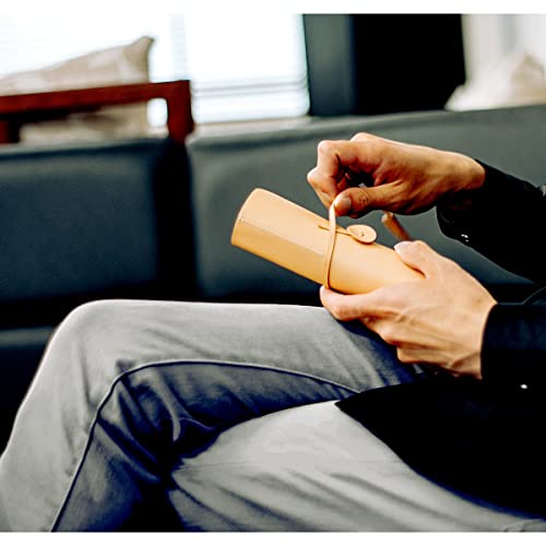 Dom Teporna Genuine Leather Roll Pen Case, Italian Leather, for Men and Women, Stylish Pencil Case, Roll, Leather, Stationery, for Working Adults and