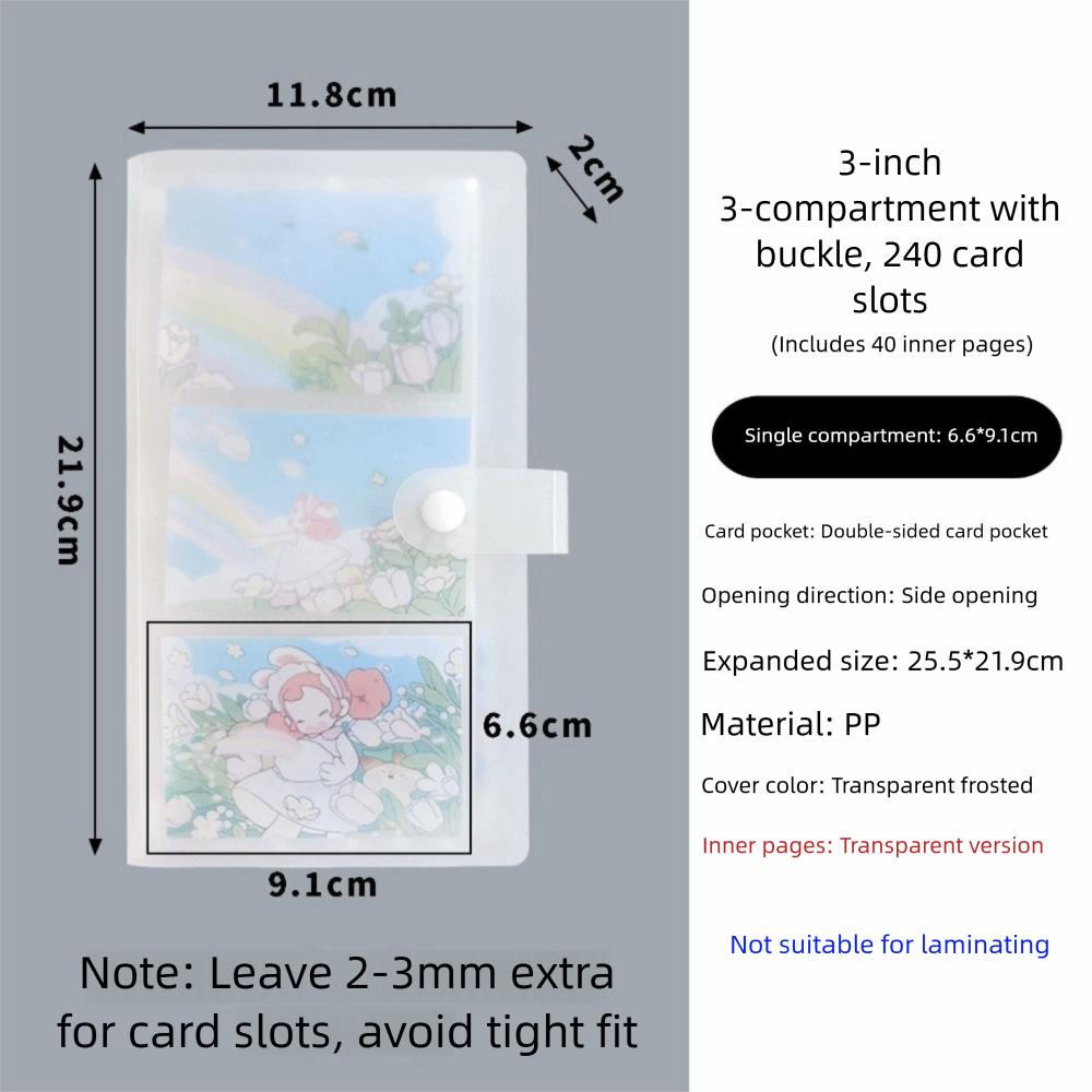 Portable 3inch PP Collect Book Frosted Interstitial DIY Card Collection Book INS Multi-pockets Transparent Photo Album Gifts