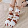 Fuzzy Sleep Socks Warm Cute Cat Plush Socks Stretchy Breathable Winter Indoor Socks