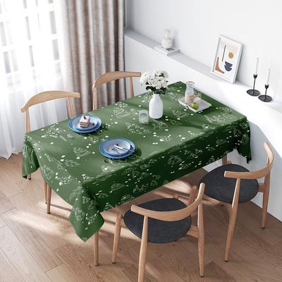 Weihnachtsdekorative Tischdecke im europäischen Stil Grün bedrucktes Muster mit Merry Xmas Bäumen und Geschenkboxen für Feiertags-Party-Deko