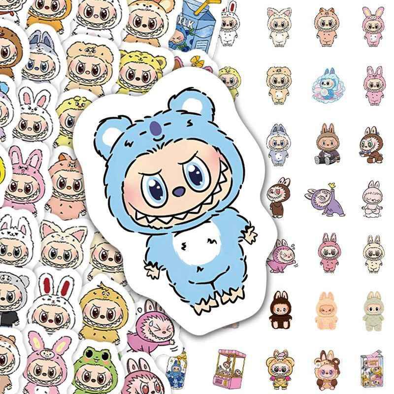 105pcs rabub graffiti stickers cartoon cute labubu guka decorative mobile phone case notebook hand account sticker