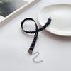 A fashionable, retro and versatile black lace choker collar, neck strap and short collarbone chain necklace for women