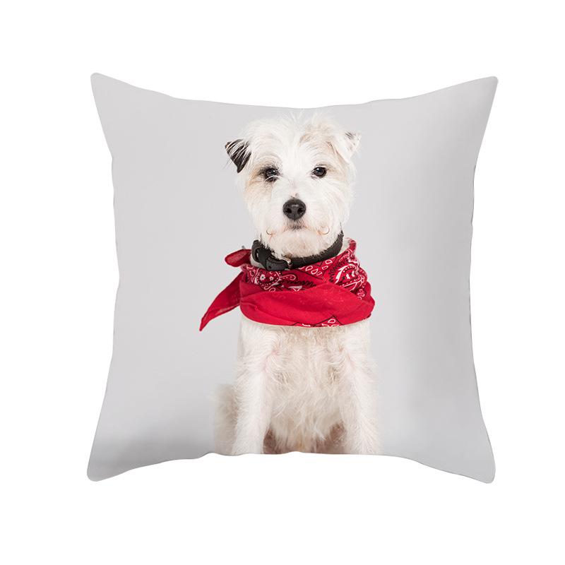 Pet Print Christmas Peach Skin Pillow Cover Bedside Cushion Cover Sofa Cushion Cover