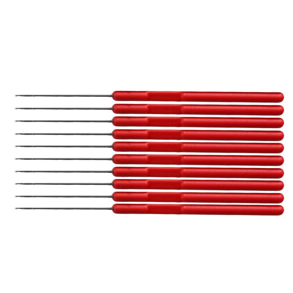 10pcs/set Plastic Crochet Hook Needle Red Micro Hook Needle  for Jumbo Braiding