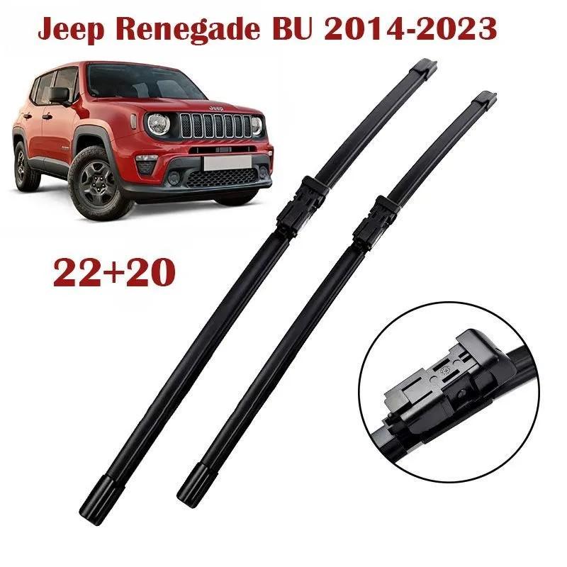 22 +20 Frameless Wipers for Jeep Renegade BU 2014-2023, Fits Jeep Compass MP, Fiat 500X, Fiat Toro, Jeep Cherokee KL, Fiat 500L чёрный