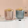 Creative Irregular Glass Jar Cotton Swab Storage Box Cosmetic Jewelry Jar Gold-plated Butterfly Cover Sundries Glass Jar Decor