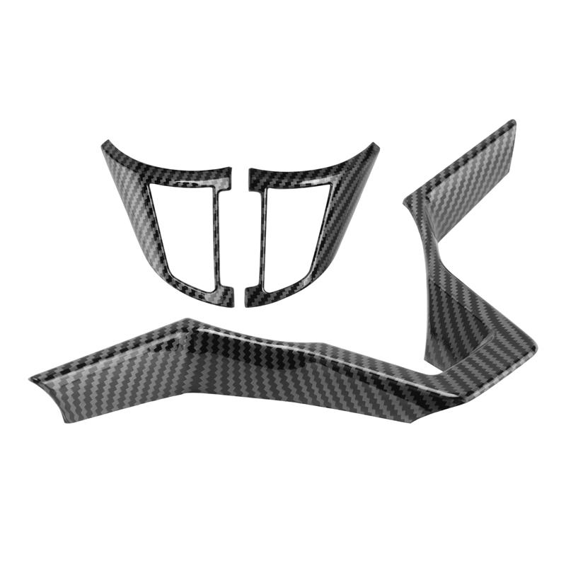 Capac decorativ pentru volan din fibră de carbon, ornament pentru cadru pentru Nissan Rogue Altima Sentra Kicks LEAF Versa Accesorii
