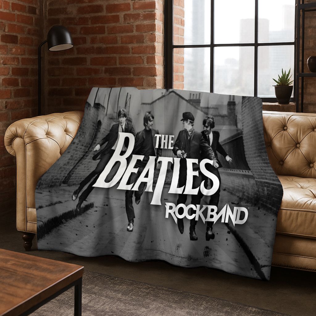 Coperta Flanella 3D B-Beatles Rock Band Star Morbida Calda Plaid per Letto Camera da Letto Soggiorno Viaggio Campeggio Picnic Regalo