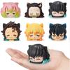 6 Stück/Set Anime Demon Slayer Figur Nezuko Tanjirou Zenitsu Inosuke Mini-Figur Kawaii Katzenohr Schlafmodell Puppe Spielzeug PVC Kinderfreundlich Unterhaltsam