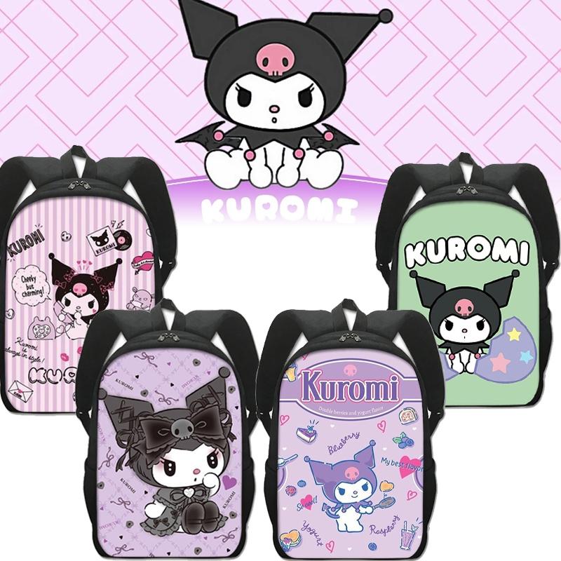Kuromi Student Backpack Set With Pen Case And Shoulder Bag