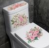 Pink Rose and Lily Self-Adhesive Decorative Bathroom Wall Stickers