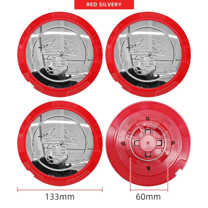 4pcs 133mm Car Wheel Center Hub Caps Emblem Badge for Fiat Abarth 500 500X Marea Multipla Punto Scorpion Ducato Goods Styling
