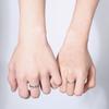 Adjustable Vintage Couple Rings Set Geometric Stone Design Unisex Retro Plated Matching Band Men Women