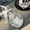 Fashion sports moral training shoes heightening mesh splicing dad shoes autumn and winter versatile platform hiking shoes sports shoes single shoes