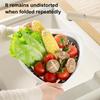 Kitchen Sink Strainer Space-saving Foldable Drain Basket for Vegetables Fruits Pasta Noodles Hanging Holes Kitchen for Efficient