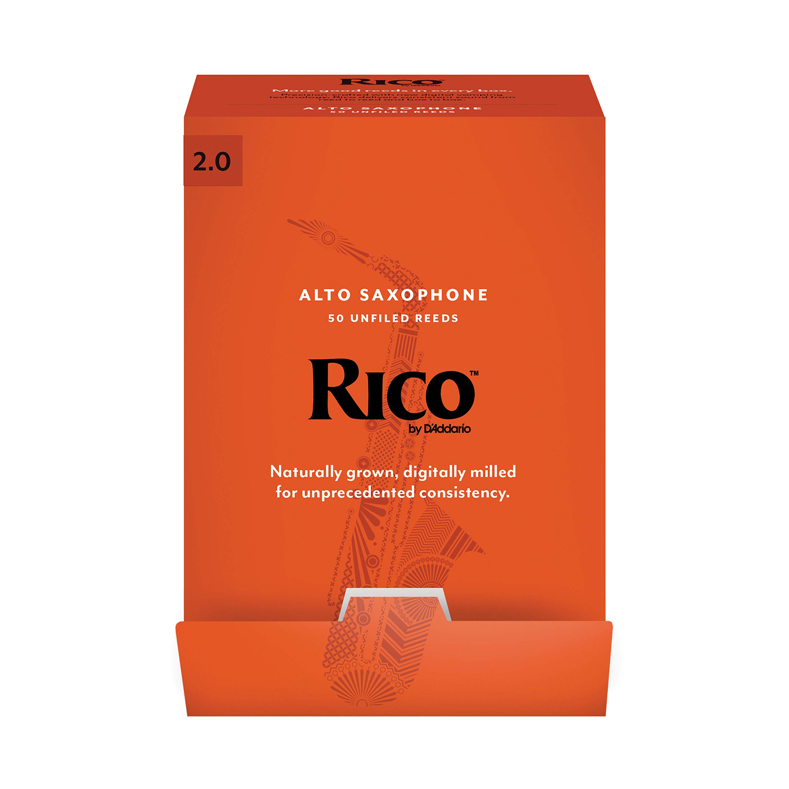

D Addario WoodWinds RICO Reeds for Alto Saxophone, RJA0120-B50 [Hardness: 2.0], 50 Reeds (Individually Wrapped)