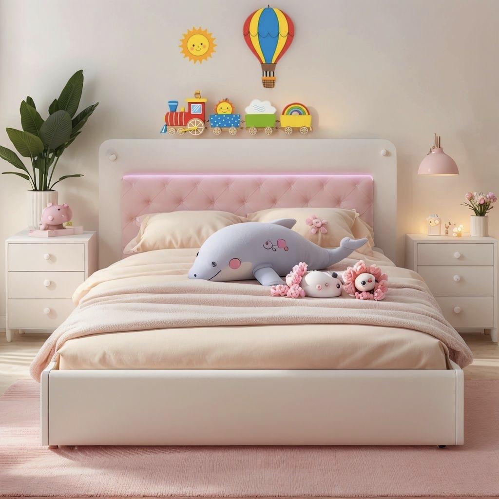Cute Cartoon Train & Rainbow Wall Decor, Wooden Hanging Art for Kids Room