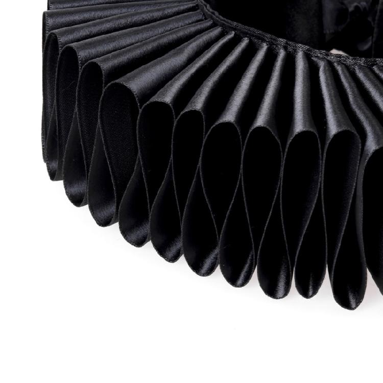 Renaissances Webbing Ruffled Choker Necklace Clown False Collar and Cuffs Set for Theatrical Props and Cosplay Costume