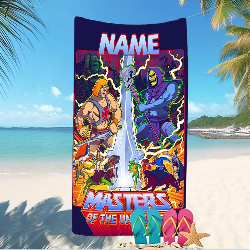 Customizable personalized beach towels He-Man and the Masters of the Universe themed designs.Suitable for the beach, yoga, sports;ideal as beach acces