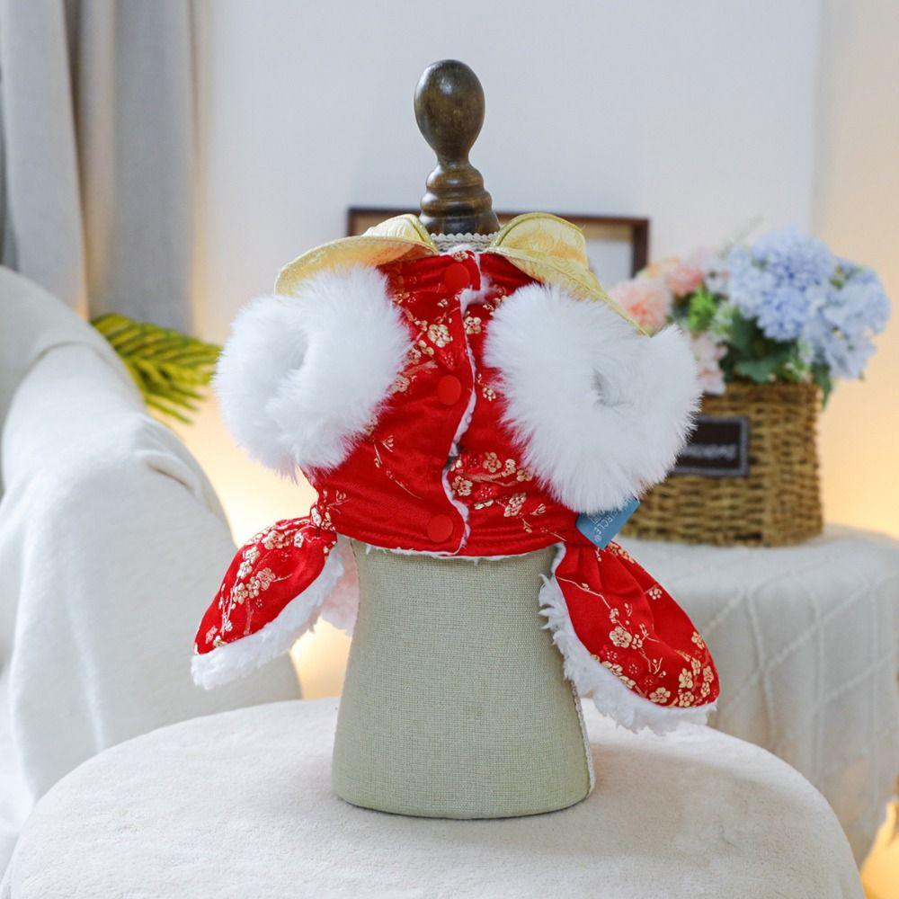 Creative New Year Pet Dress Chinese Style Pet Tang Clothes Pet Princess Skirt  Dress Up Accessories