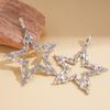 Exaggerated Diamond-set Hollow Five-pointed Star Earrings, Personalized Wind Heavy Industry Exquisite Earrings