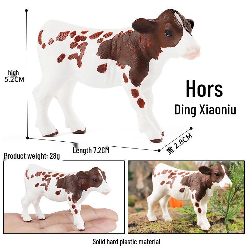 Children's Cognitive Animal Model Toy: Yellow Cow, Buffalo, Rhinoceros, Zebu, Bison, Bull Figurine.