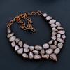 Rose Quartz Handmade Latest Design Jewelry Necklace, Copper Electroformed Gemstone Necklace, Gift For Mother
