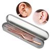 3pcs Stainless Steel Ear Pick Double Head Ear Wax Remover Curette Tweezers Set (Rose Gold)
