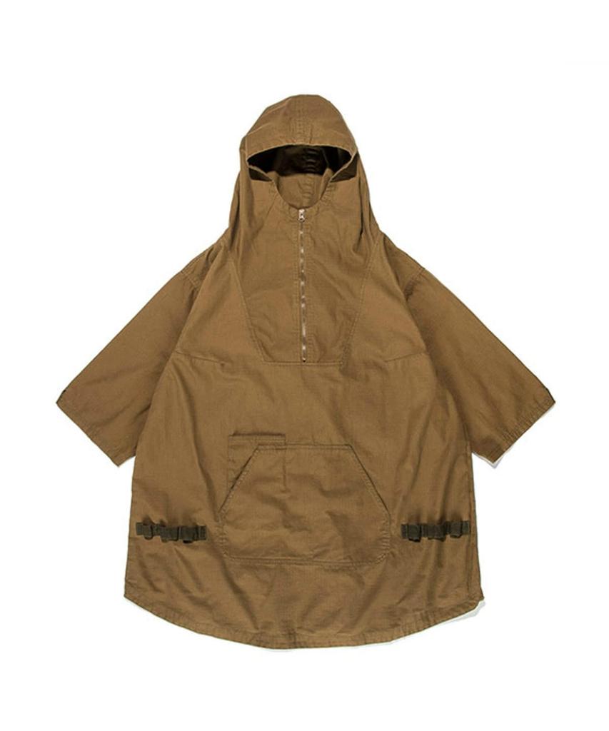 Oregonian Camper Fireproof Camping Parka Cotton (Wolf Brown) Poncho, Flame-Retardant (Size L)