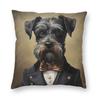 Dapper Mini Schnauzer Square Pillowcase Polyester Linen Velvet Creative Zip Decor Throw Pillow Case Bed Cushion Cover