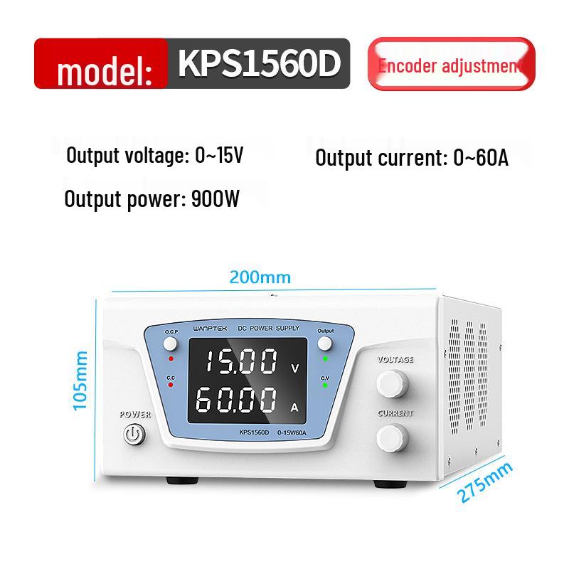 

GuCe KPS1560D Adjustable DC Power Supply, 15V 60A, for Laboratory Testing and Battery Charging