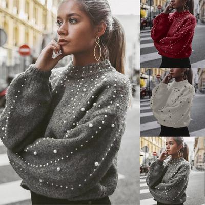 Women's Casual Sweater Thick Needle Long Sleeve  Pullover Sweater