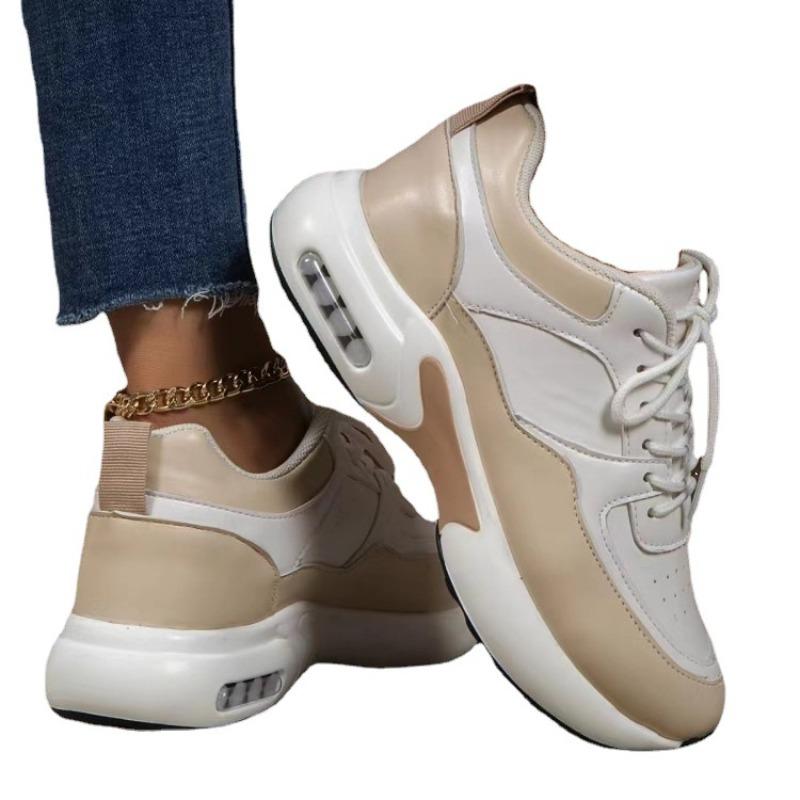 Large Size Spring New Casual Sports Shoes Women's Flying Woven Slope Heel Round Head Lace-up Mesh Women's Single Shoes