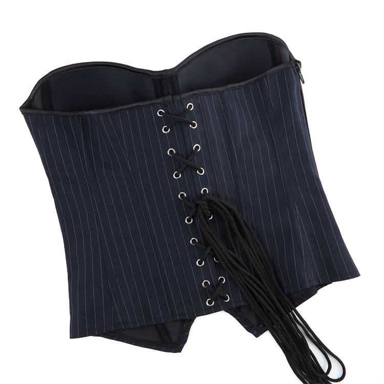 Damski Pasiasty Kształtujący Bielizna Podtrzymująca z Fiszbinami - Styl Dworski